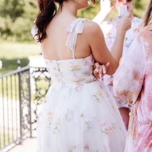 Mini Tulle Party Floral Bridal Shower / Homecoming Dress
